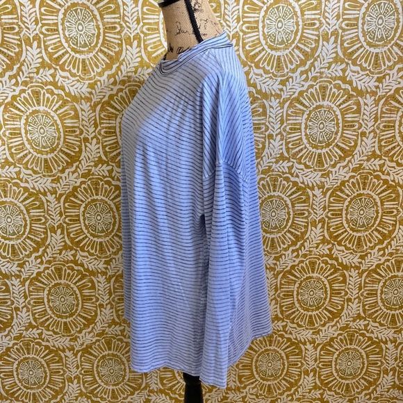 Free People Be Free Blue Striped Long Sleeve Tunic In Chamray Combo size M - Picture 9 of 11